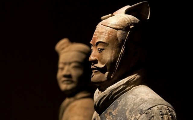 Clay statue of Chinese Qin dynasty soldier